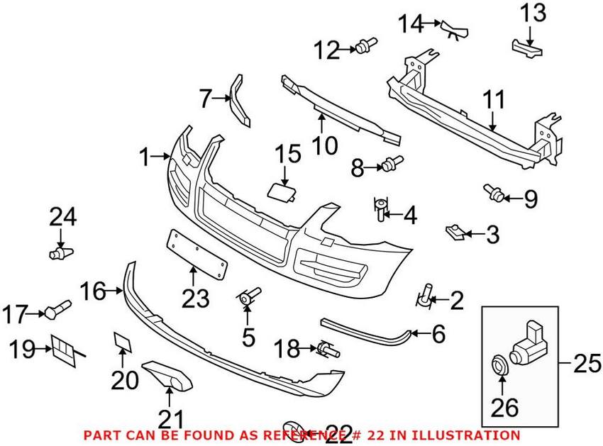 VW Foglight Bezel - Passenger Side 7L6853400A7W